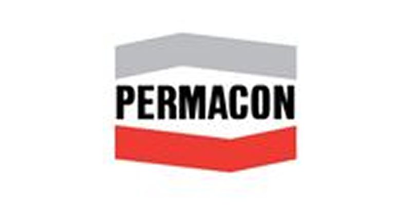Red and gray Permacon logo design